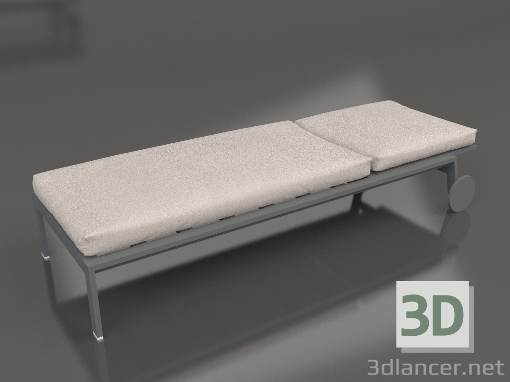 3D Modell Chaiselongue mit Rollen (Anthrazit) - Vorschau