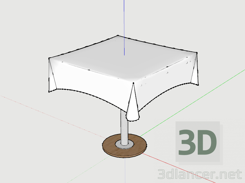 3d модель Стол со скатертью – превью