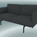 3D Modell Studio Sofa Outline (Hallingdal 166, Schwarz) - Vorschau