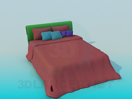 3d model Double bed - preview