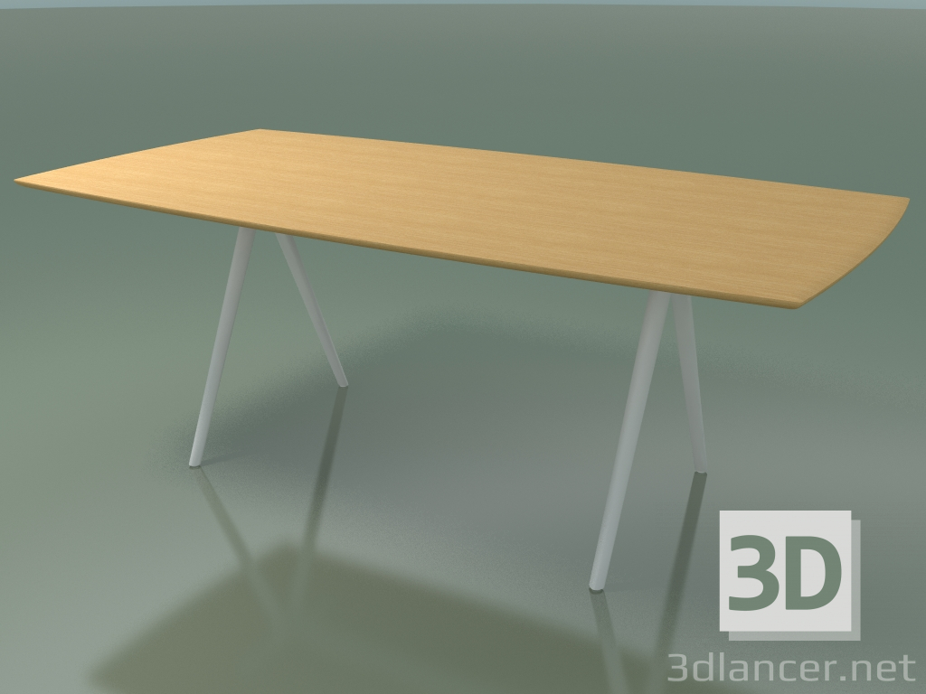 modello 3D Tavolo a forma di sapone 5420 (H 74 - 100x200 cm, gambe 180 °, impiallacciato rovere naturale L22, V - anteprima