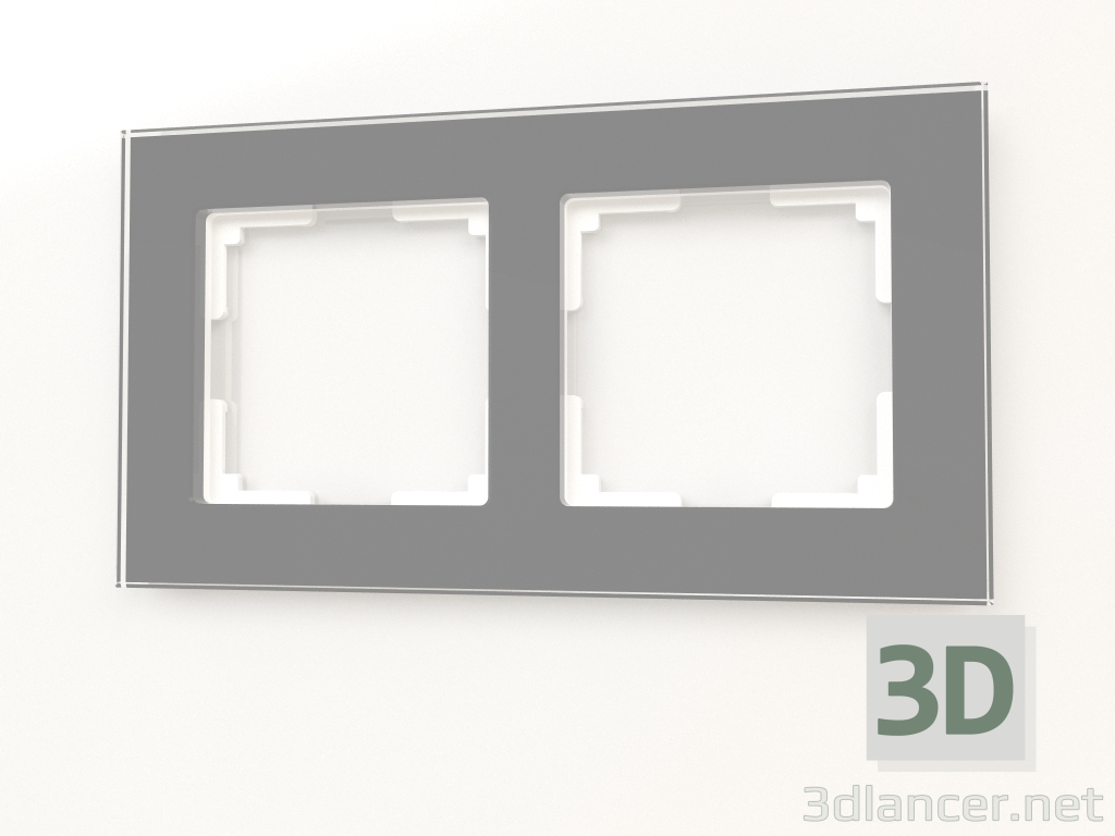 3D Modell Rahmen für 2 Pfosten Favorit (grau, Glas) - Vorschau