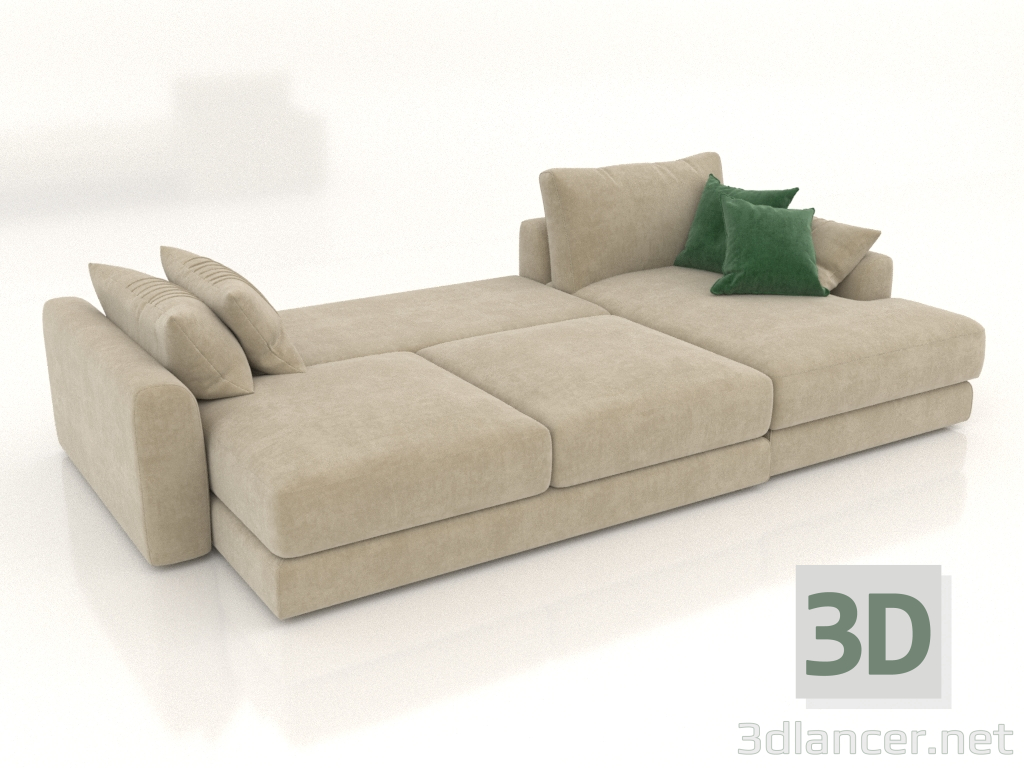 Modelo 3d Sofá-cama SHERLOCK (dobrado, opção de estofamento 1) - preview