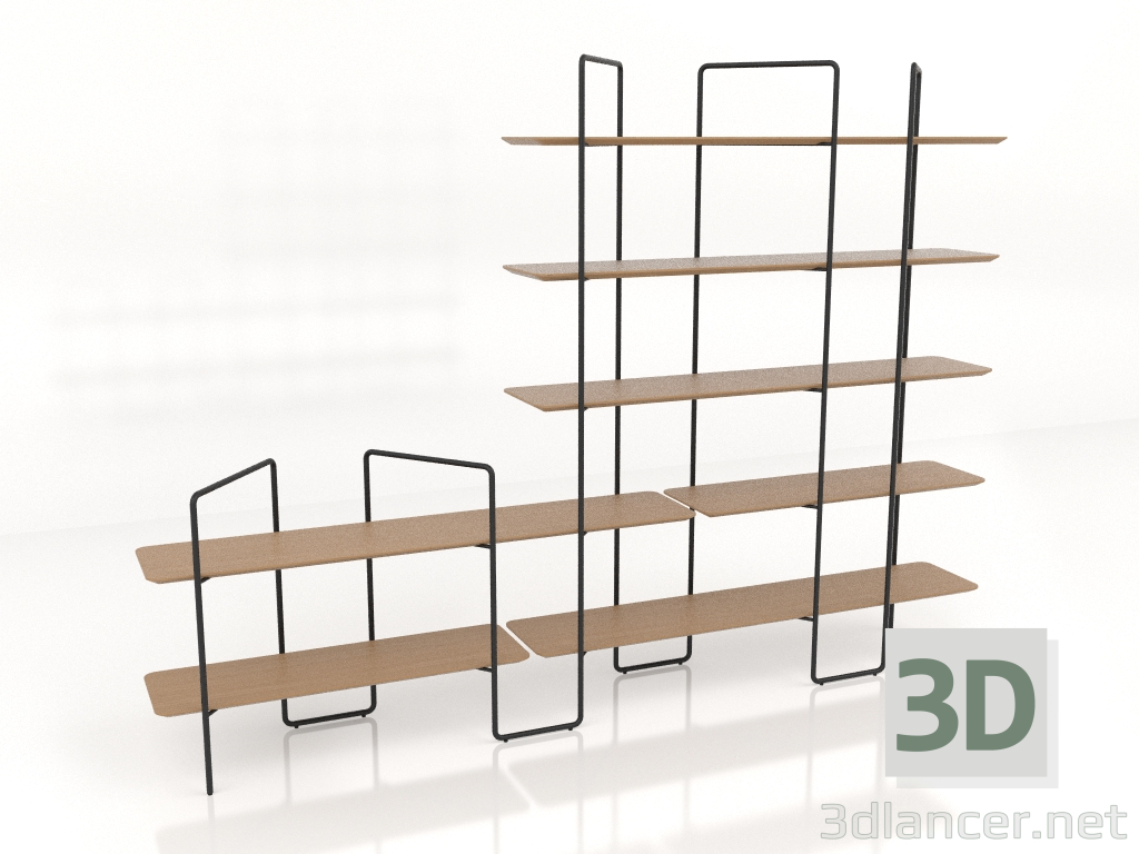 3d model Rack modular (composición 17 (11+01+U)) - vista previa