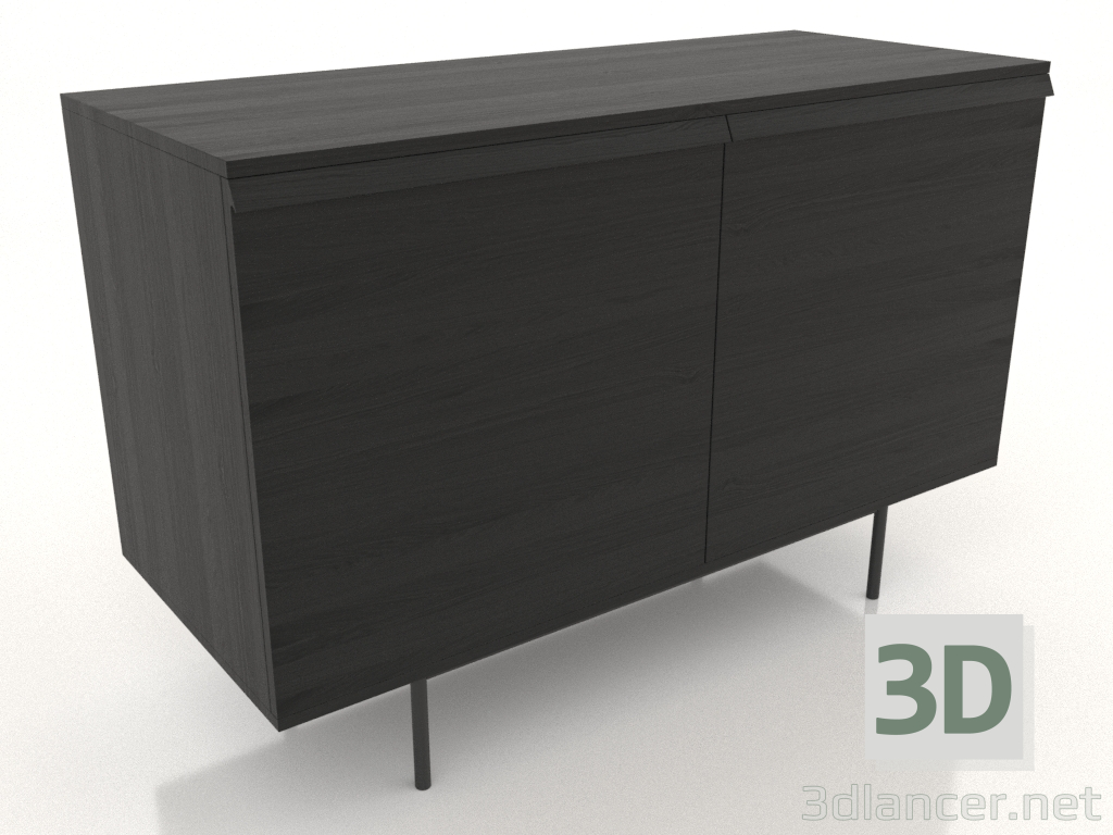 Modelo 3d Cômoda 5 METAL 1200x500x800 (preto RAL 9005) - preview