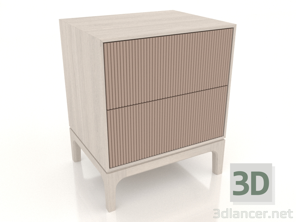 modello 3D Comodino FARGO 2 cassetti con frontali fresati (beige, rovere sbiancato, opzione 3) - anteprima modello 3D Comodino FARGO 2 cassetti con frontali fresati (beige, rovere sbiancato, opzione 3) - anteprima