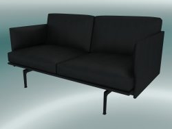 Studiosofa Outline (Refine Black Leather, Schwarz)