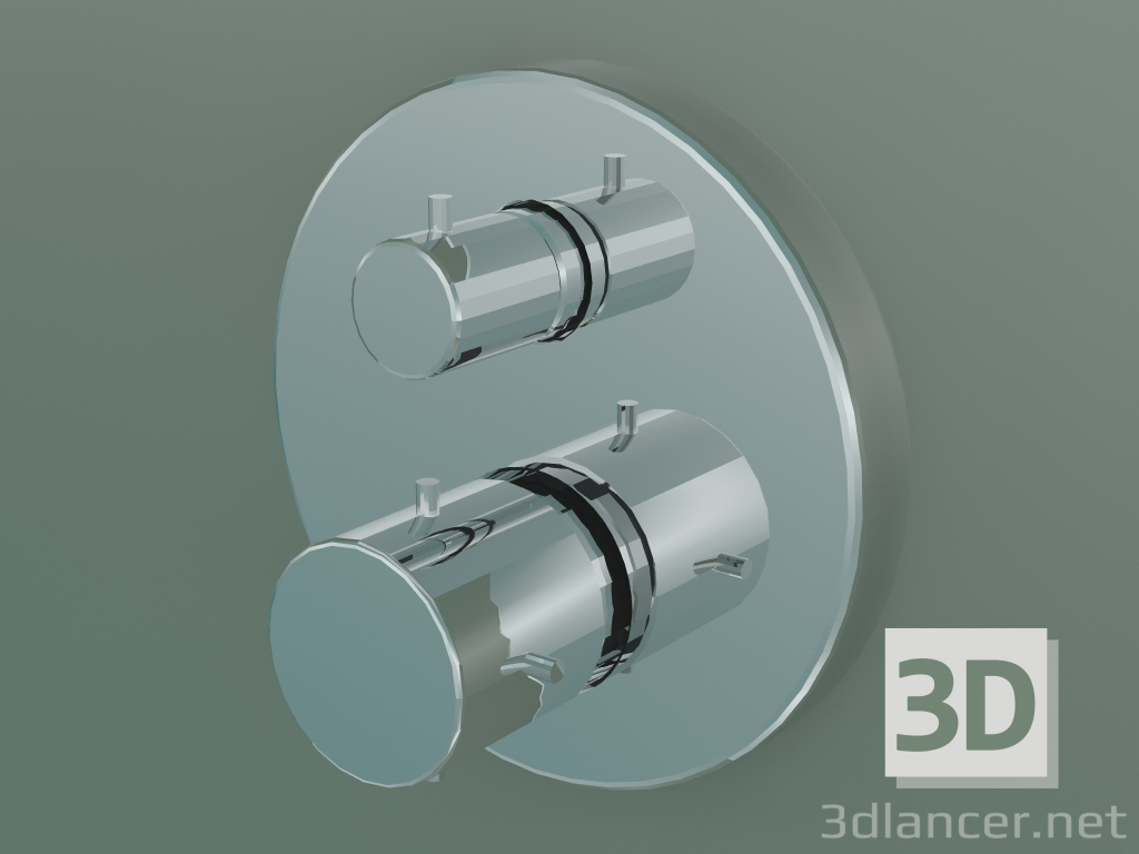 modèle 3D Thermostat encastrable avec vanne d'arrêt et inverseur (10720000) - preview