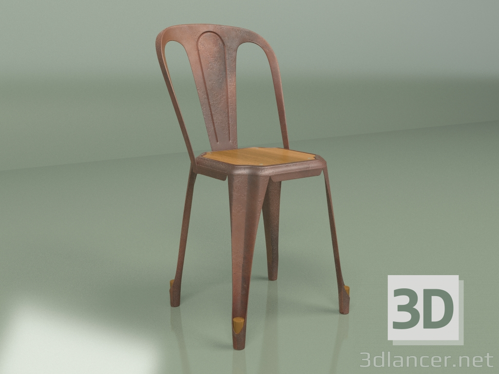 3d model Silla Marais Vintage Wood (cobre antiguo) - vista previa