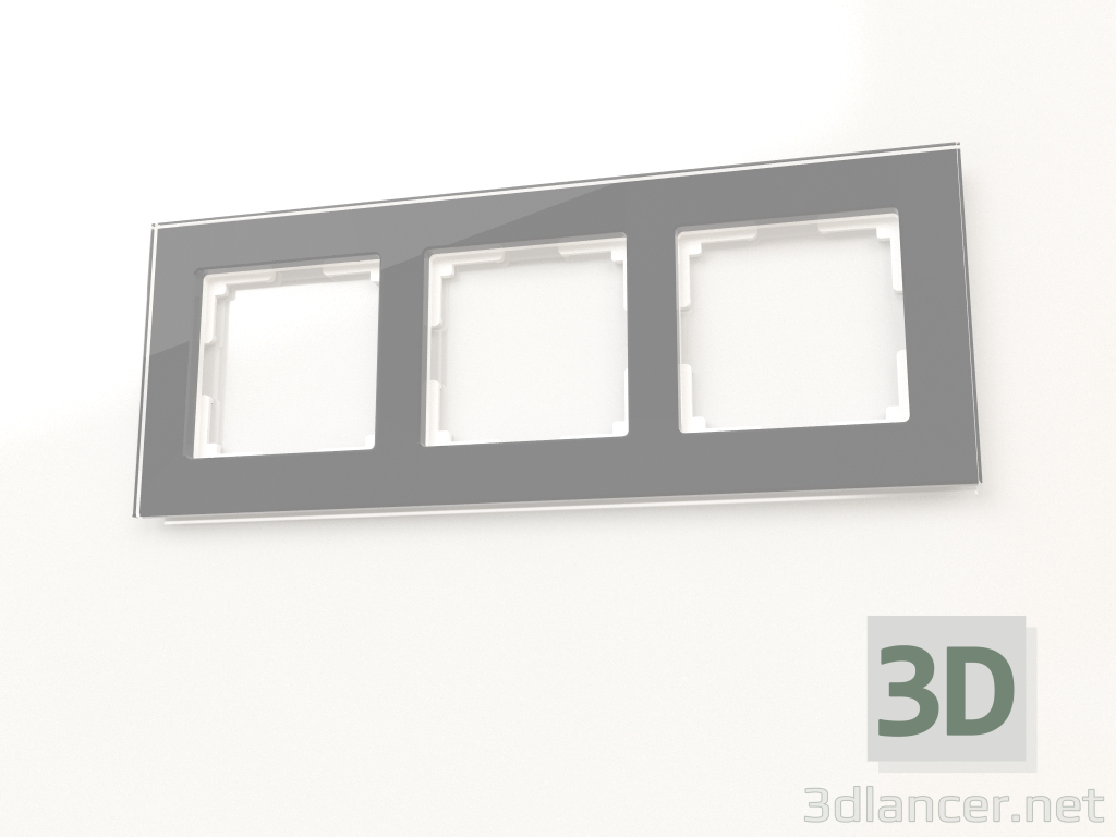 Modelo 3d Moldura para 3 postes Favorit (cinza, vidro) - preview