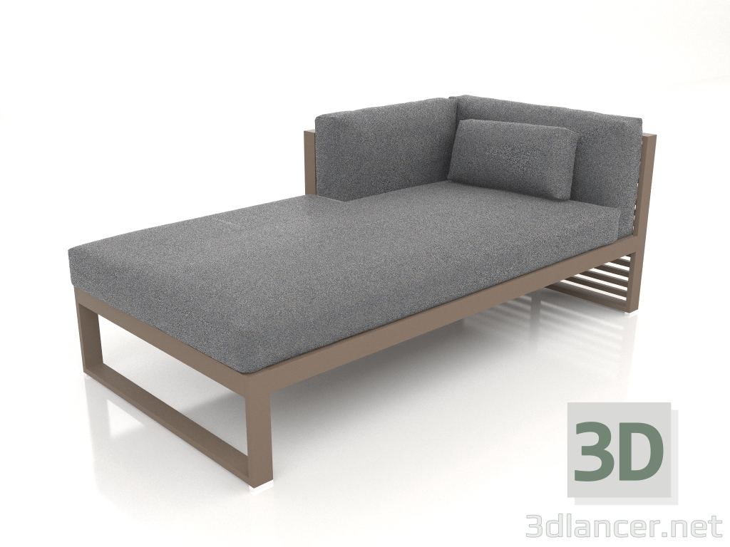 Modelo 3d Sofá modular, seção 2 esquerda (Bronze) - preview