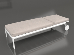 Chaise longue à roulettes (Blanc)