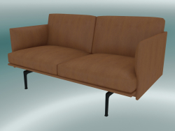 Studiosofa Outline (Refine Cognac Leather, Schwarz)