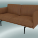 3D Modell Studiosofa Outline (Refine Cognac Leather, Schwarz) - Vorschau