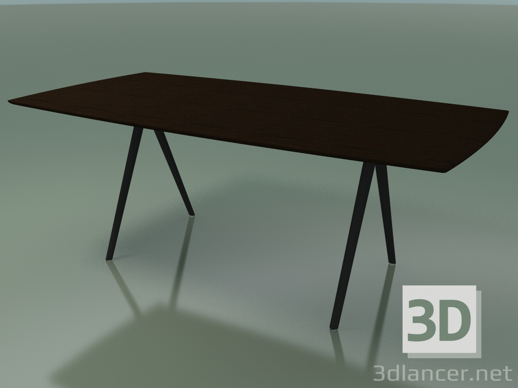 3d модель Стол со столешницей в форме мыла 5420 (H 74 - 100x200 cm, ножки 180 °, veneered L21 wenge, V44) – превью