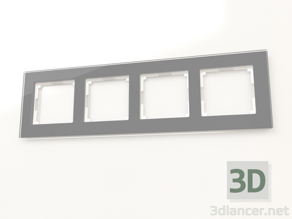 modello 3D Cornice per 4 montanti Favorit (grigio, vetro) - anteprima