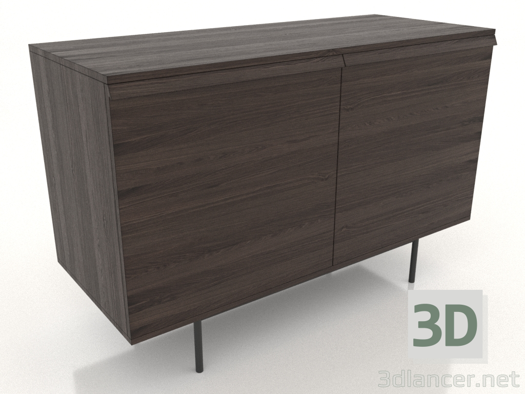 3d model Chest of drawers 5 METAL 1200x500x800 (ash walnut) - preview