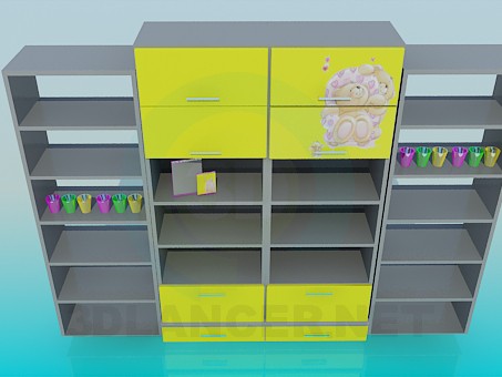 3d model Estanterías para habitación de niños - vista previa