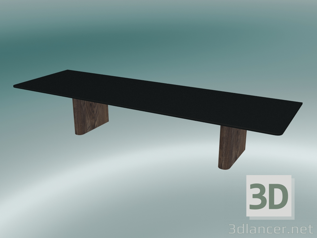 3D modeli Raf Sütunu (JA2, H 17cm, D 25cm, L 80cm, Siyah alüminyum ve Ceviz) - önizleme