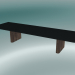 3d model Shelf Column (JA2, H 17cm, D 25cm, L 80cm, Black aluminum & Walnut) - preview