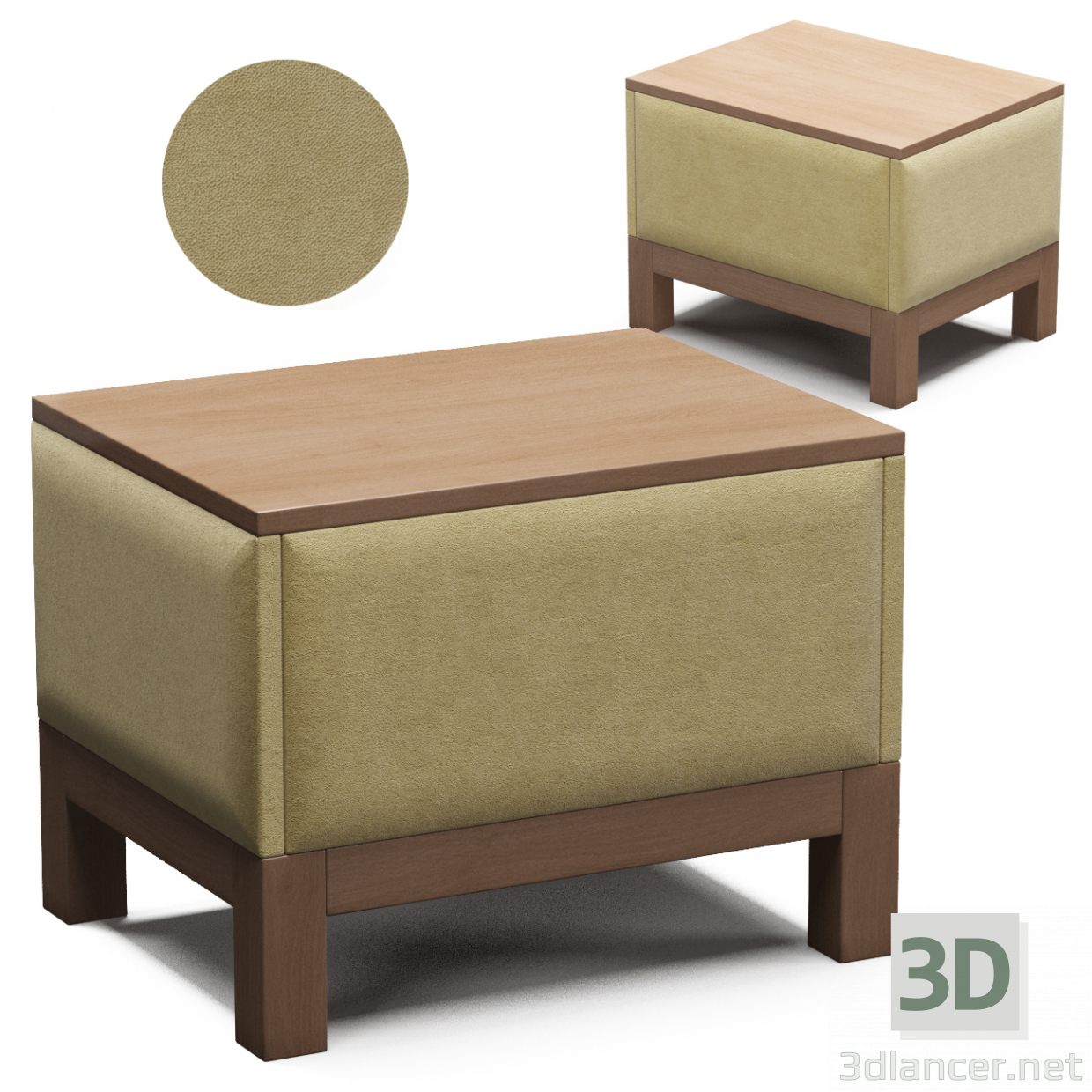 Modelo 3d Mesa de cabeceira - preview