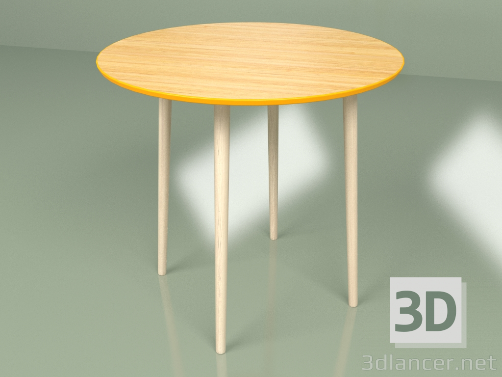 modello 3D Tavolo medio Sputnik 80 cm impiallacciato (arancione) - anteprima