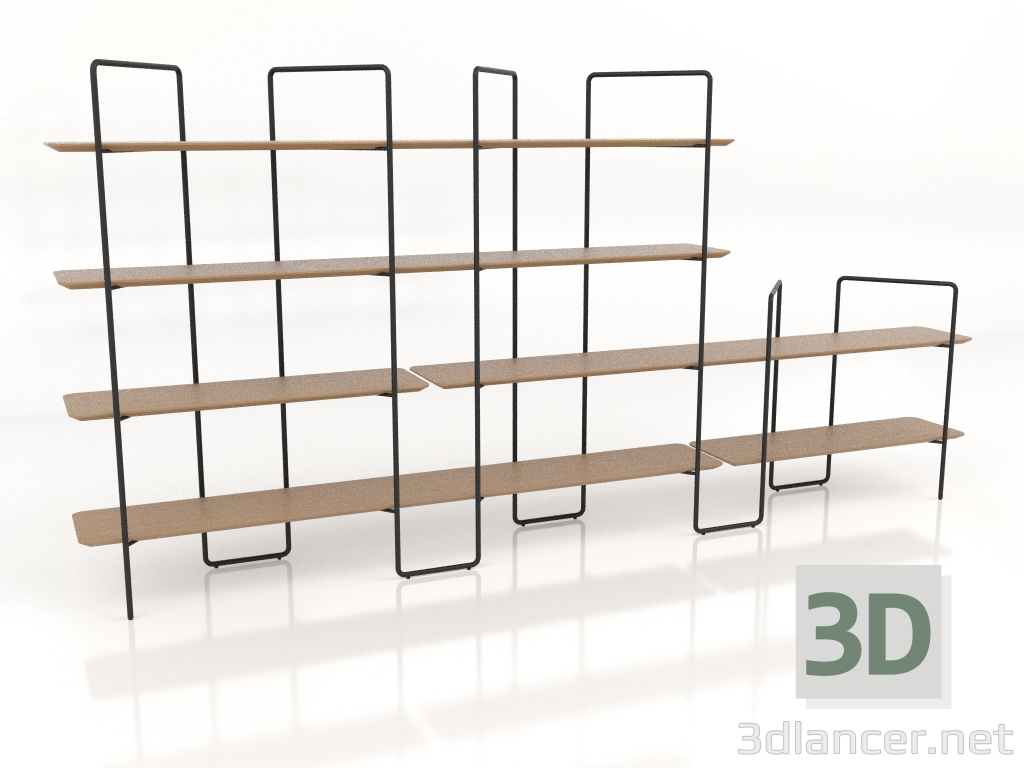 3d model Rack modular (composición 20 (09+01+U)) - vista previa