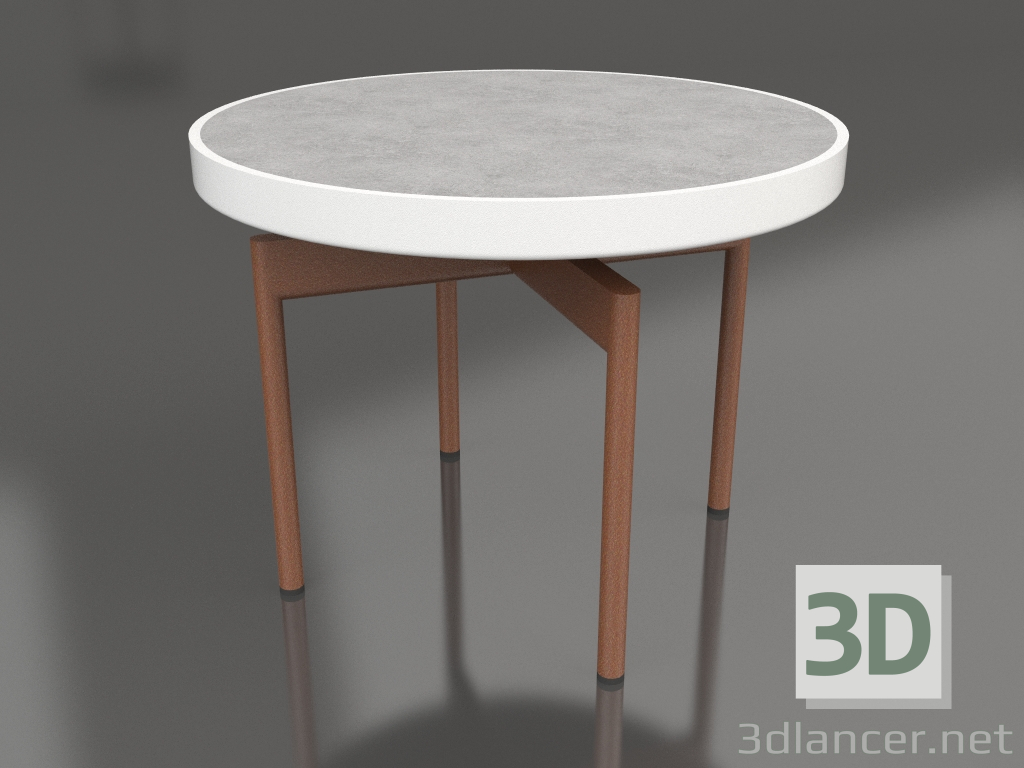 3d модель Стол журнальный круглый Ø60 (White, DEKTON Kreta) – превью