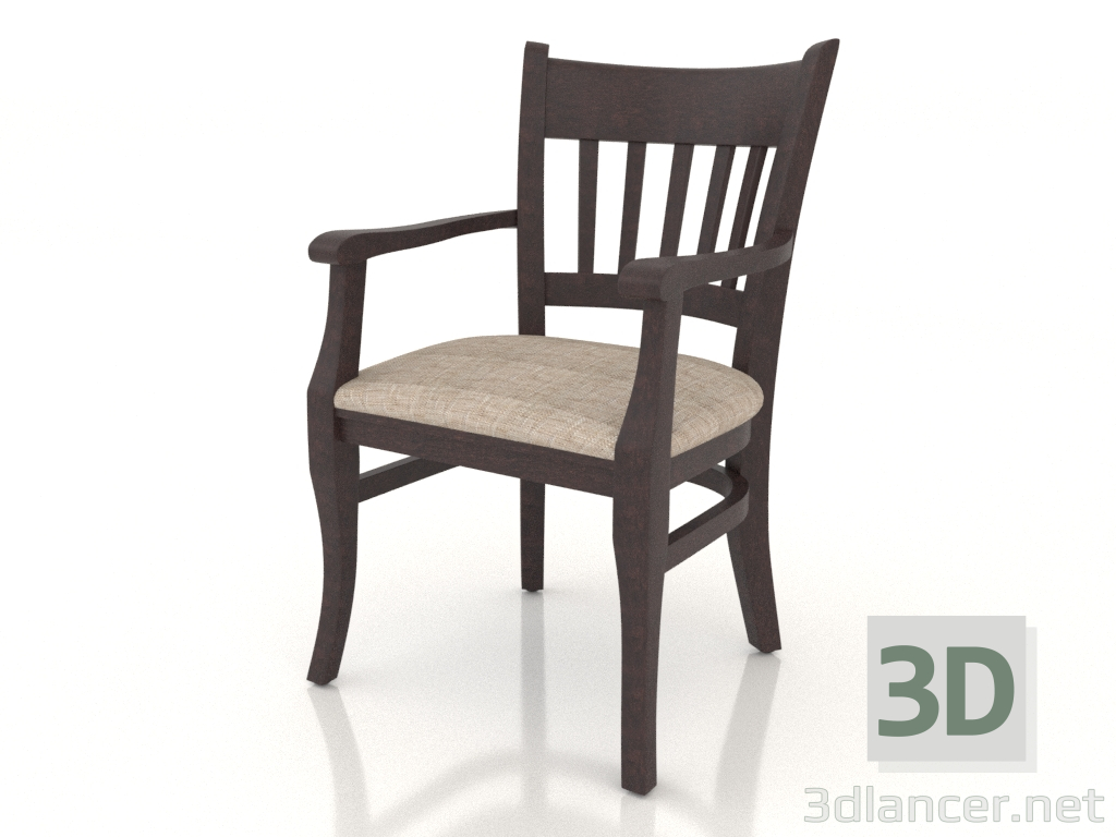 3d model Silla Liverpool (nogal oscuro) - vista previa