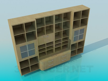 3d model Cupboard with shelves - preview