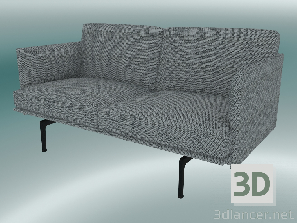 3d model Studio sofa Outline (Vancouver 14, Black) - preview