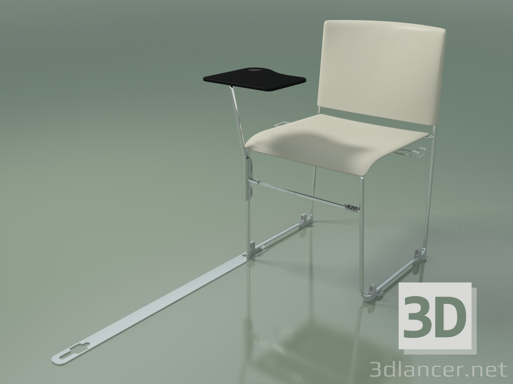 3d model Silla apilable con accesorios 6600 (polipropileno marfil, CRO) - vista previa