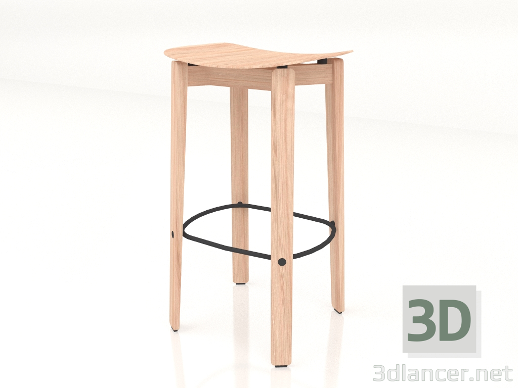 modèle 3D Tabouret de bar Nora (clair) - preview