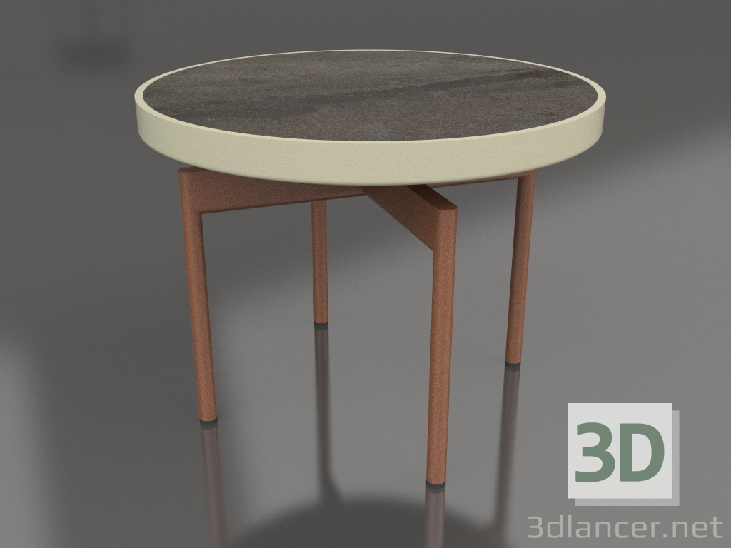 3d модель Стіл журнальний круглий Ø60 (Gold, DEKTON Radium) – превью