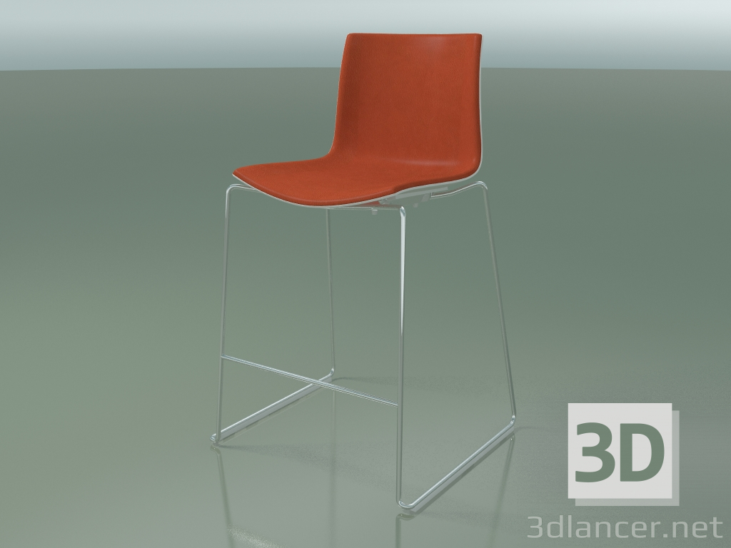 3d model Silla de bar 0477 (en trineo, con tapizado frontal, polipropileno PO00101) - vista previa