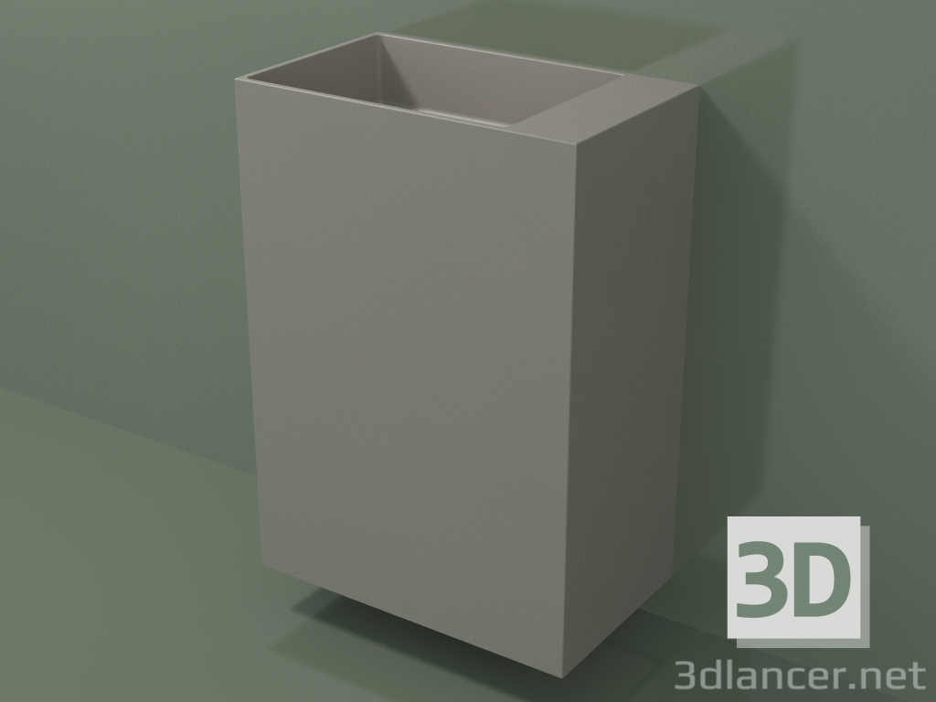 Modelo 3d Lavatório de parede (03UN36103, Clay C37, L 60, P 36, H 85 cm) - preview