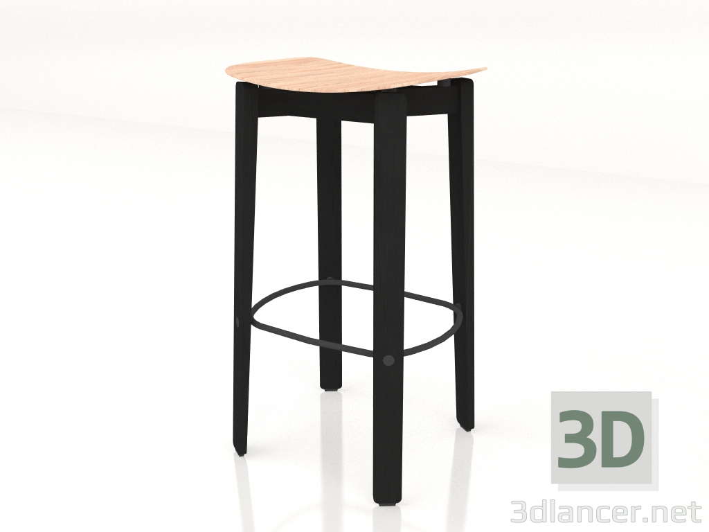 modello 3D Sgabello da bar Nora (scuro) - anteprima