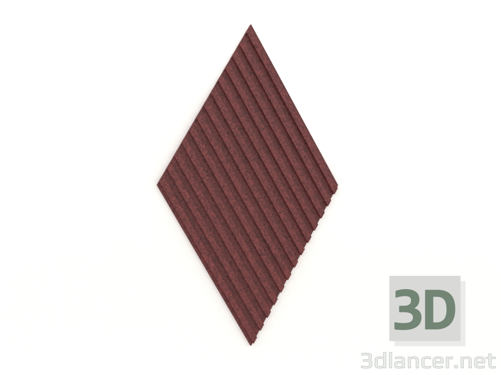 modello 3D Pannello murale 3D STRIPE (bordeaux) - anteprima