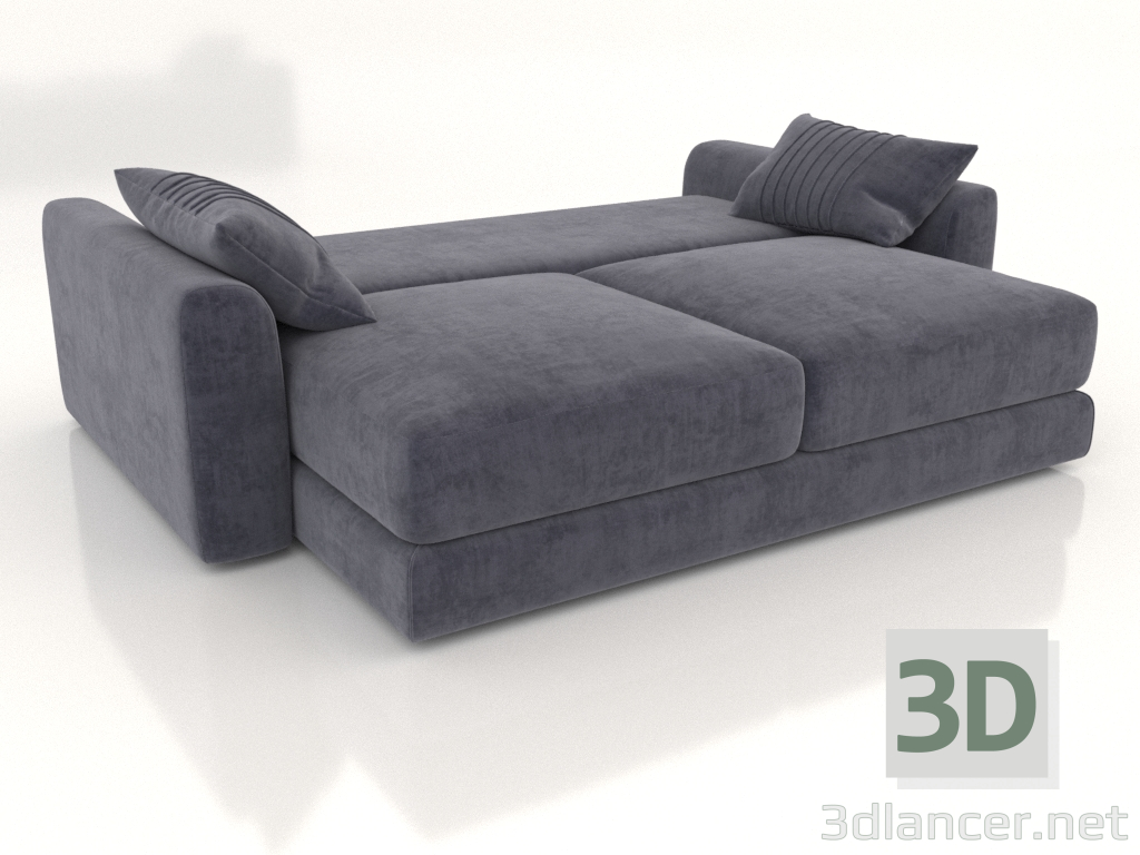 modello 3D Divano letto dritto SHERLOCK (aperto, opzione rivestimento 2) - anteprima