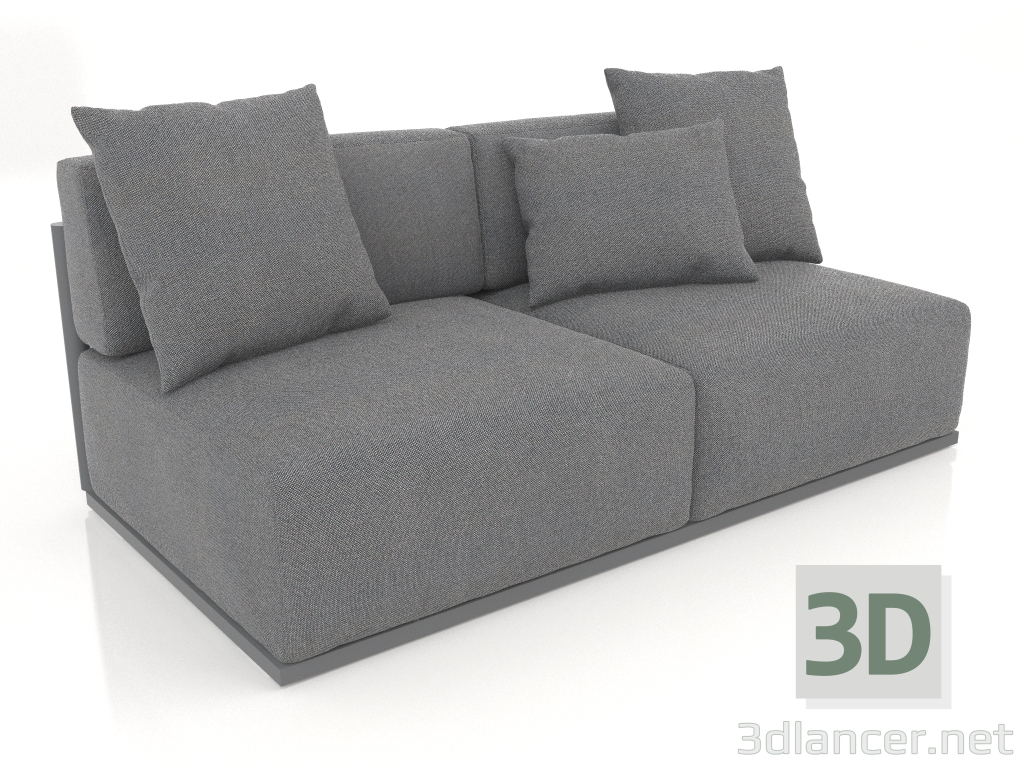 3d model Módulo sofá sección 4 (Antracita) - vista previa