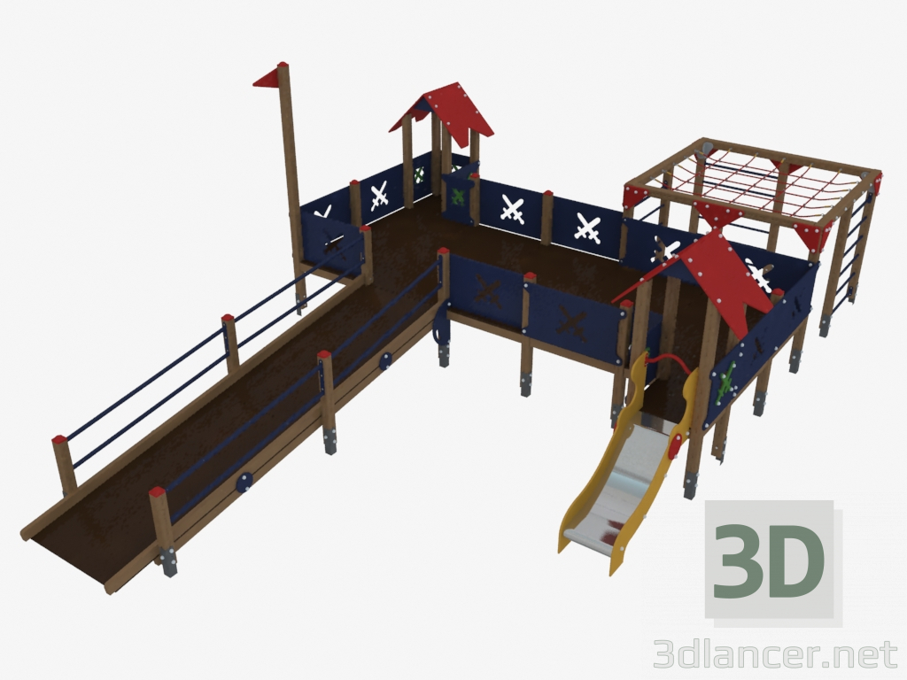 3d model Children's play complex (U0001) - preview