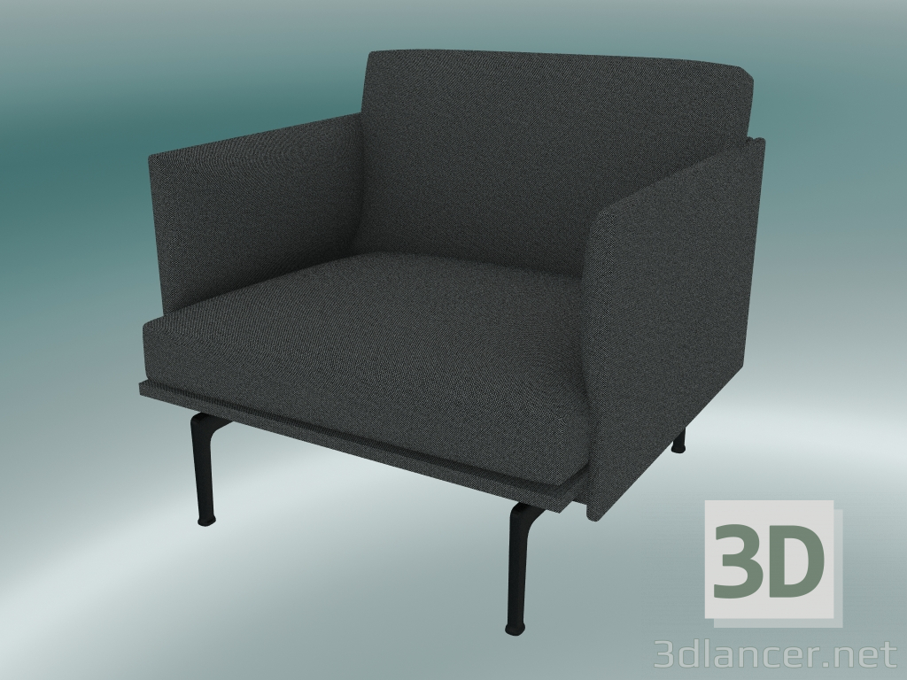 3D Modell Stuhlstudio Outline (Hallingdal 166, Schwarz) - Vorschau