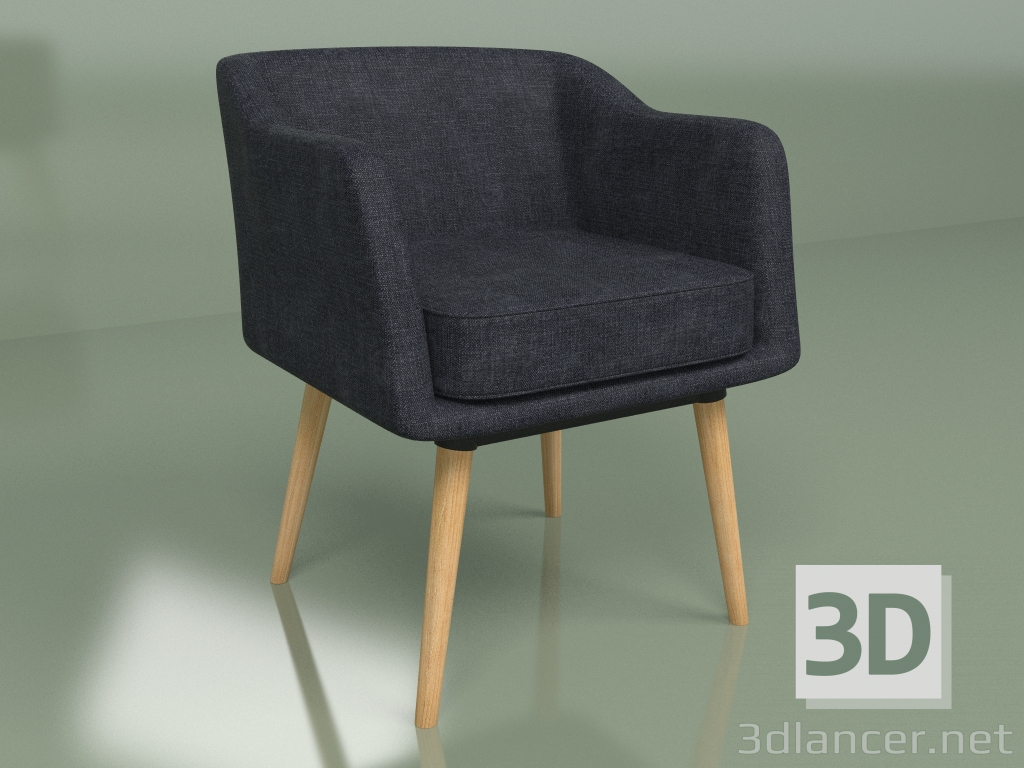 modèle 3D Fauteuil Montréal 2 (hêtre massif, gris foncé) - preview