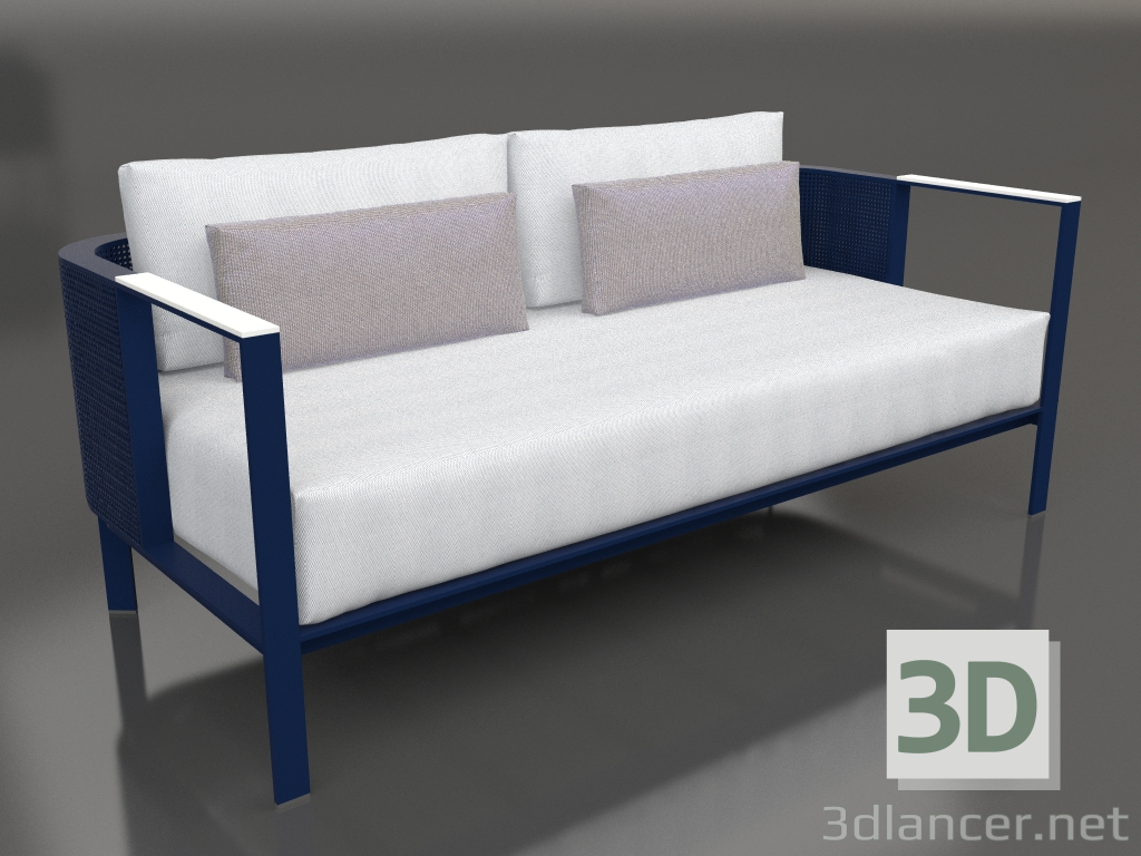 3d model 2-seater sofa (Night blue) - preview