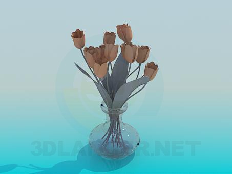 3d model Tulips in a Vase - preview