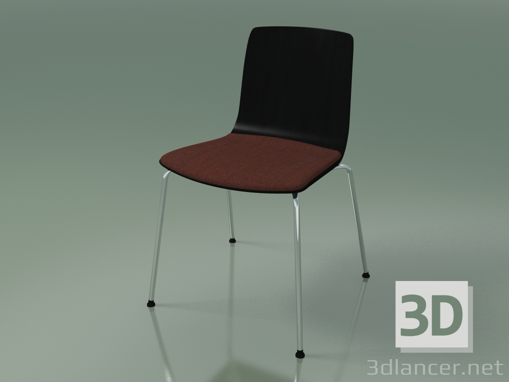 3D modeli Sandalye 3973 (4 metal ayak, koltukta bir yastık ile, siyah huş ağacı) - önizleme