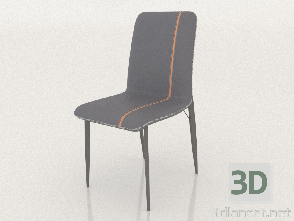 modèle 3D Chaise René (gris-noir) - preview