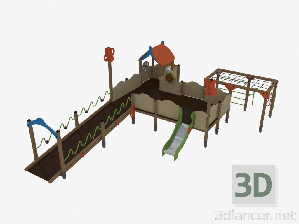 3d model Children's play complex (U0002) - preview