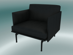 Chaise studio Outline (Affiner cuir noir, noir)