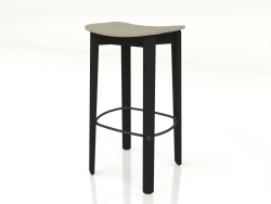 Tabouret de bar Nora rembourré en tissu (foncé)